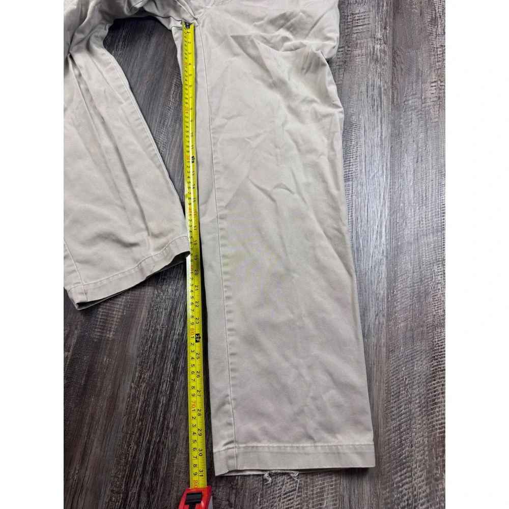 Polo Ralph Lauren Andrew Pant Mens 33x32 Tan Khaki Pleated Cotton Chinos 0493